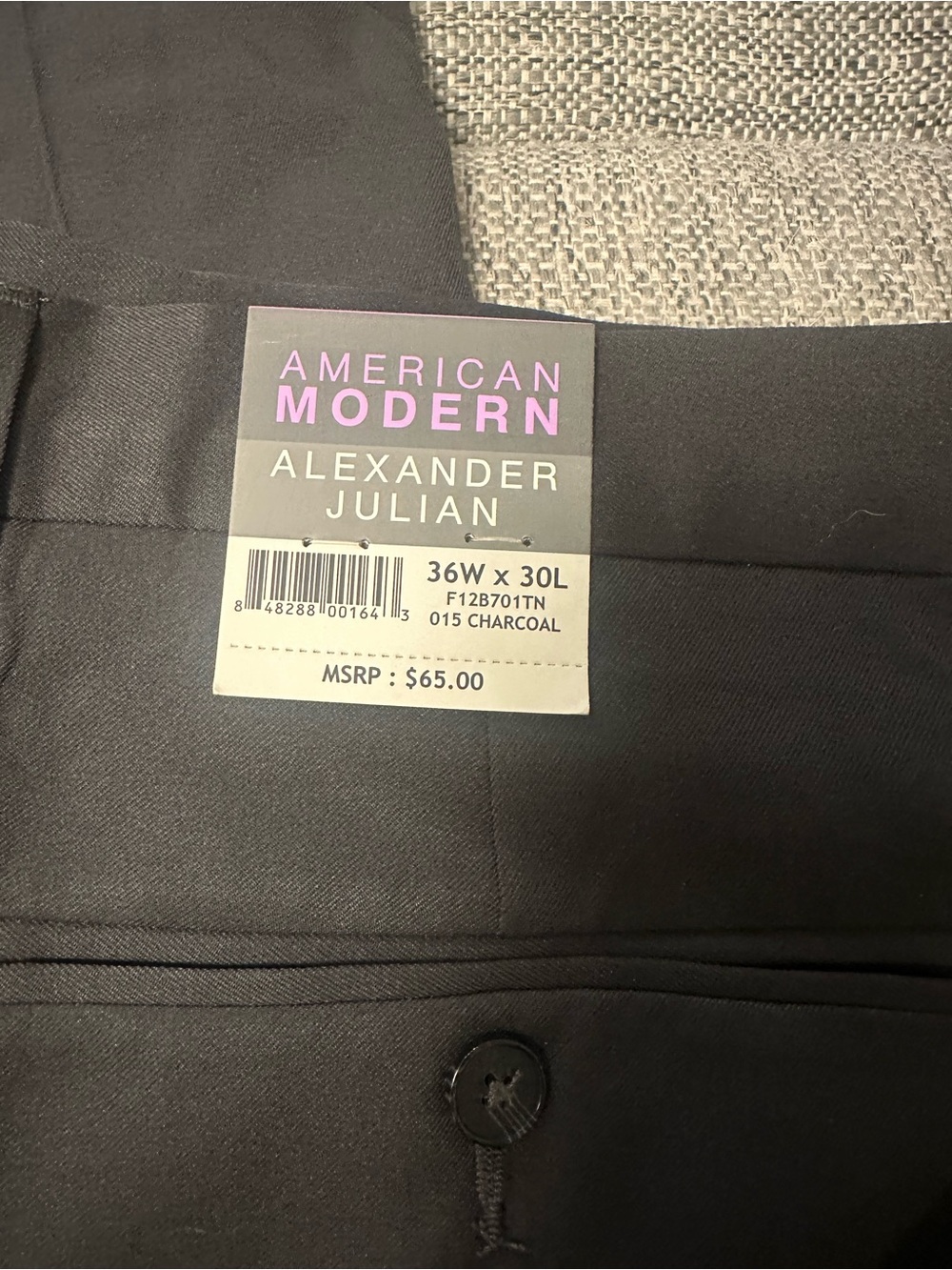Alexander Julian Charcoal Men's Dress Pants